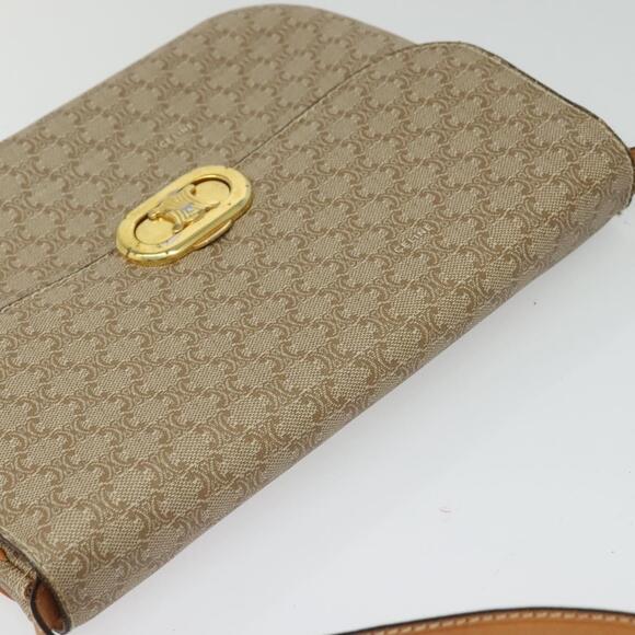 CELINE Macadam Canvas Shoulder Bag Pvc Beige Gold - Picture 6 of 13